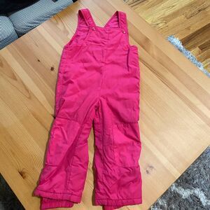 Place Est 1989 Girls Snow Bib Overall Pants Neon Pink Lined Button Strap 4T